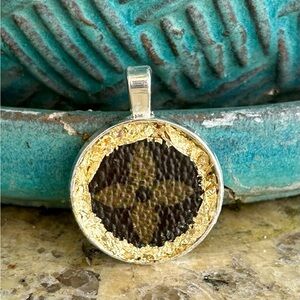 Authentic  LV repurposed  Gold and Brown medallion.
